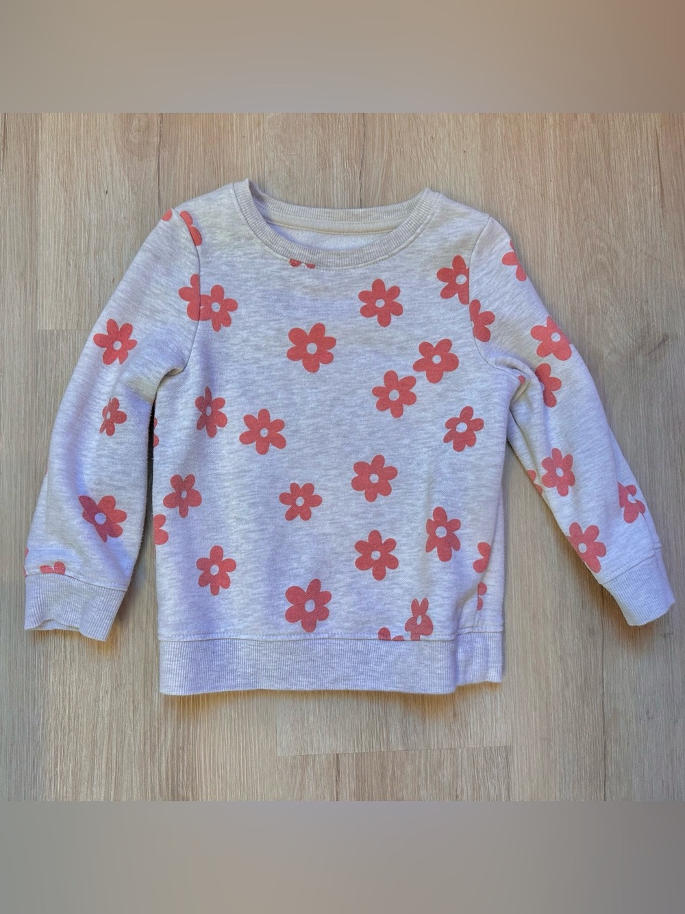 Girls' Floral Crewneck Sweatshirt - Pink Flowers Cat & Jack Size 3T